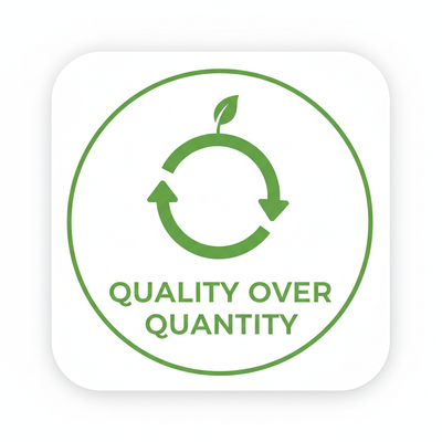 Quality Over Quantity Badge